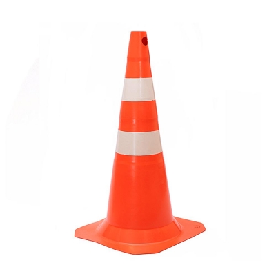 CONE RIGIDO 75 CM LARANJA E BRANCO PLASTCOR